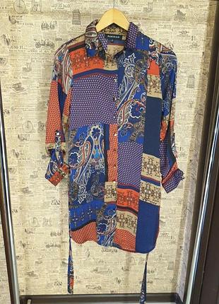 Красивое легкое платье рубашуа parisian