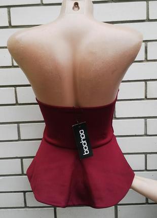 Красивенный,новый топ с баской,блуза с открытой спиной. boohoo 3