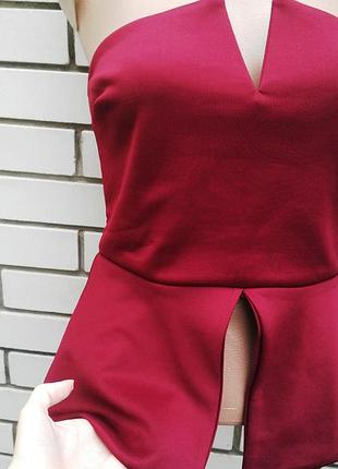 Красивенный,новый топ с баской,блуза с открытой спиной. boohoo 4