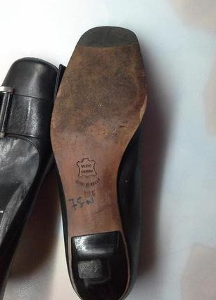 Черные женские туфли средний каблук vero cuoio натуральная кожа2 фото