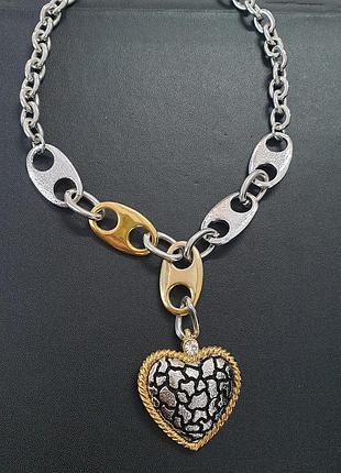 Цепь,кулон с сердцем