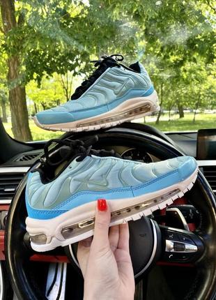 Нереальні яскраві жіночі кросівки nike air max 97 plus блакитні блакитні2 фото