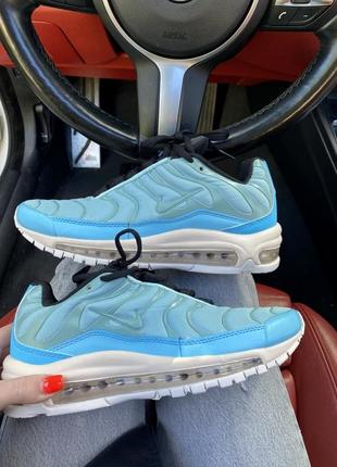 Нереальные яркие женские кроссовки nike air max 97 plus голубые лазурные5 фото