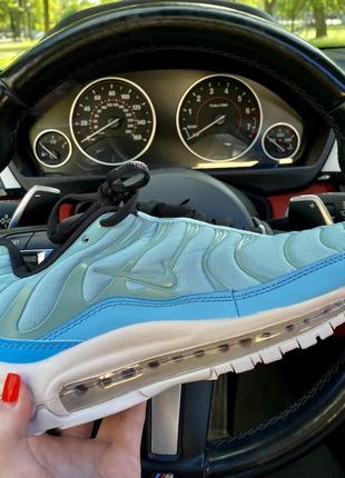 Нереальные яркие женские кроссовки nike air max 97 plus голубые лазурные7 фото