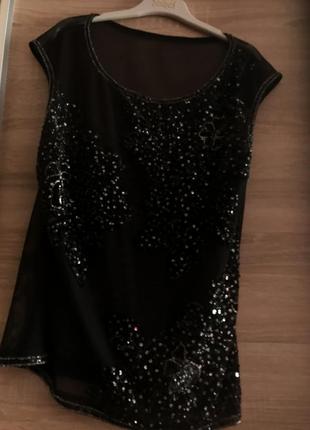 New жіноча вечірня блуза (франція) сіточка з паєтками та топ2 фото