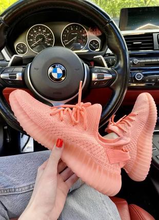 Шикарні жіночі кросівки adidas yeezy boost 350 кольору лолося (рожеві)4 фото
