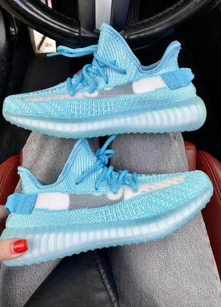 Крутейшие мужские кроссовки унисекс adidas yeezy boost 350 голубые 36-45 р