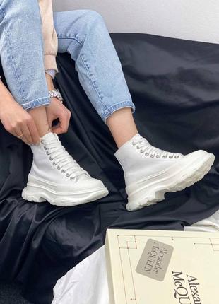 Жіночі кросівки alexander mcqueen tread slick total white / smb ✔️
