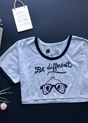 👚классная серая футболка с надписью/серая укорочённая футболка с принтом/серый кроп-топ👚