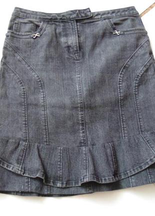 Серая джинсовая юбка.супер!!!1 фото