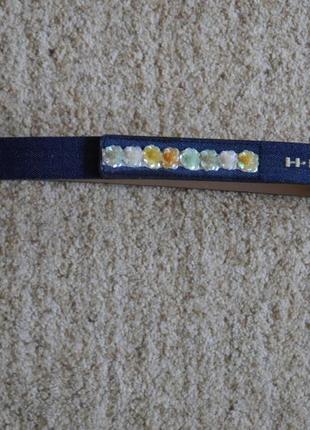 Ремень джинсовий -низ шкіра на талію 80-86 см на ліпучці