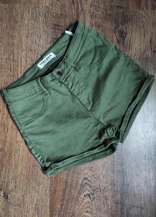 Tally weijl джинсові шорти, висока посадка, хакі