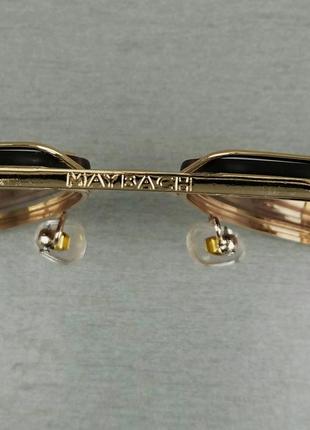 Maybach очки капли мужские солнцезащитные коричневые в золотой металлической оправе5 фото