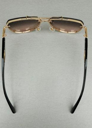 Maybach очки капли мужские солнцезащитные коричневые в золотой металлической оправе4 фото