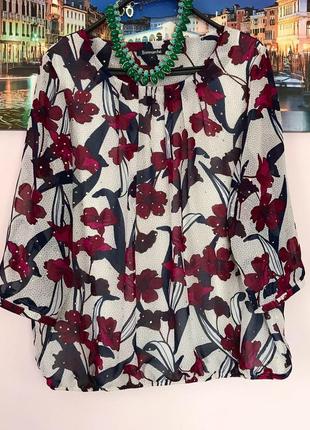 Шикарная блуза в цветы1 фото