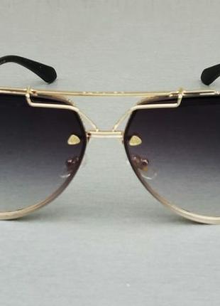 Maybach окуляри краплі чоловічі сонцезахисні темно сірий градієнт в золоті2 фото