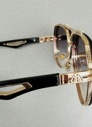 Maybach окуляри краплі чоловічі сонцезахисні темно сірий градієнт в золоті8 фото