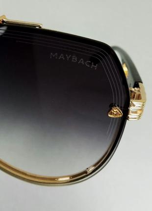 Maybach окуляри краплі чоловічі сонцезахисні темно сірий градієнт в золоті9 фото