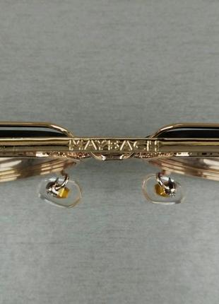 Maybach окуляри краплі чоловічі сонцезахисні темно сірий градієнт в золоті5 фото