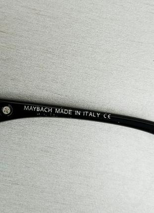 Maybach очки капли мужские солнцезащитные серо синие в серебристой металлической оправе6 фото