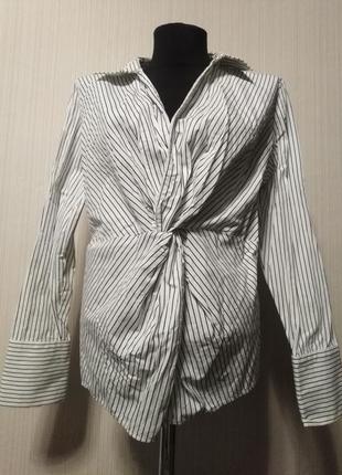 Белая блуза в полоску
