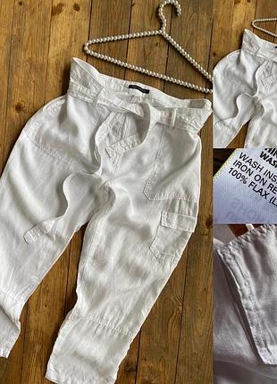 Фирменные стильные качественные натуральные брюки из льна