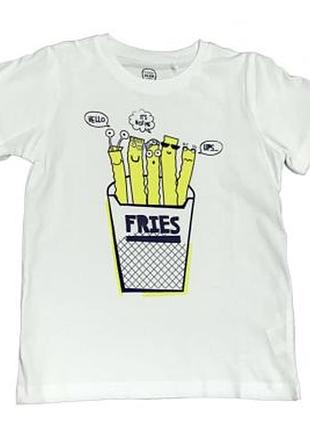 Cool club. футболка біла з фрі 98, 116 розміри.