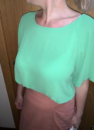 Блуза зелёная рубашка