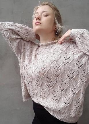 Шикарный ажурный свитер2 фото