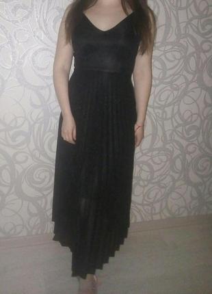 Шикарное нарядное вечернее платье блестящее плиссе юбка2 фото
