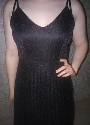 Шикарное нарядное вечернее платье блестящее плиссе юбка6 фото