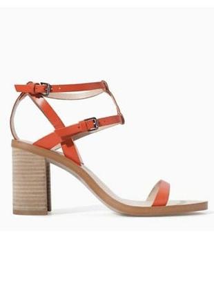 Zara 39 sz босоніжки на тонких ремінцях шкіра