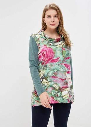 Кофта туника лонгслив перед+спинка принт