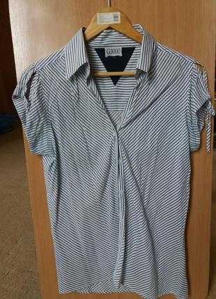 Рубашка блузка летняя в полоску1 фото