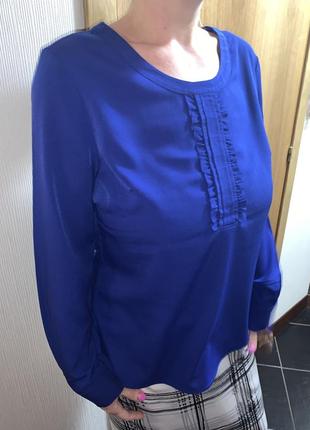 Синяя блуза рубашка електрик5 фото