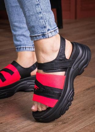 3062👑жіночі босоніжки на платформі натуральна шкіра