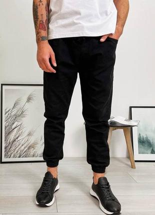 Джоггеры джинси чоловічі базові чорні туреччина / джоггери джинси чоловічі чорні турречина