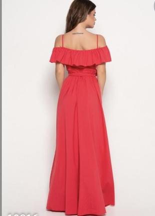 Довга червона сукня в підлогу на запах s красное платье в пол3 фото