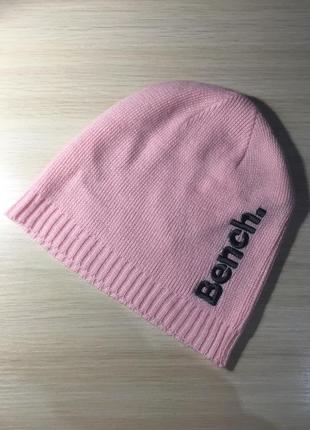 Шапка bench logo beanie light pink оригінал