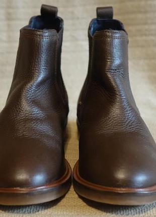 Витончені коричневі шкіряні чоботи - челсі zara іспанія 35 р.2 фото