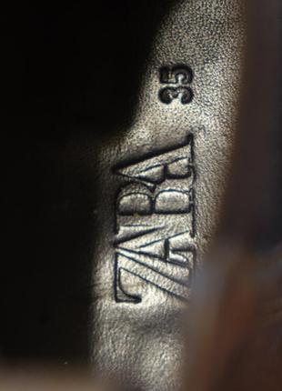Витончені коричневі шкіряні чоботи - челсі zara іспанія 35 р.4 фото