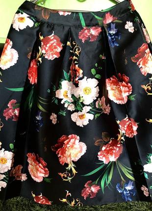 Модная юбка.принт»цветы»2 фото