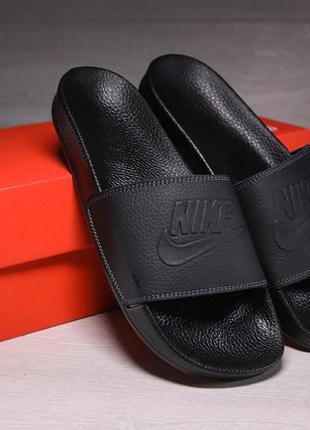 Шлепанцы мужские кожаные nike benassi jdi1 фото