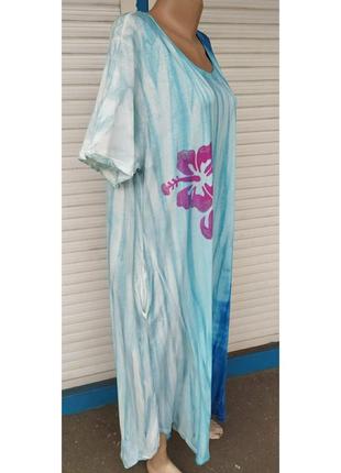 Итальянское длинное платье с переходом цвета (градиентом) и карманами2 фото