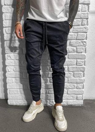 Штани котонові чоловічі базові чорні туреччина / штани чоловічі базові чорні турречина