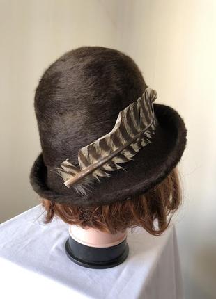 Тірольська баварська 55 капелюх з пером коричневе хутро