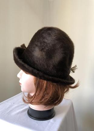 Тирольская баварская 55 шляпа с пером коричневая мех3 фото