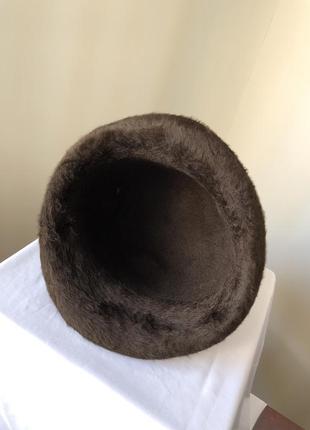 Тирольская баварская 55 шляпа с пером коричневая мех8 фото