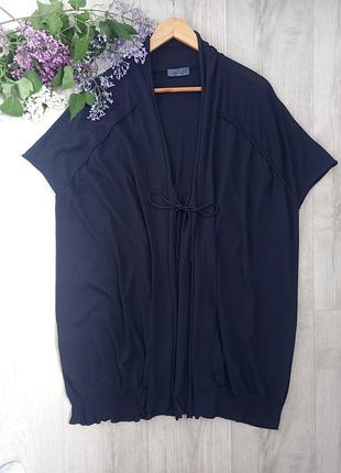 Фирменный синий женский кардиган накидка туника oversize , 48/4хл, нюанс.