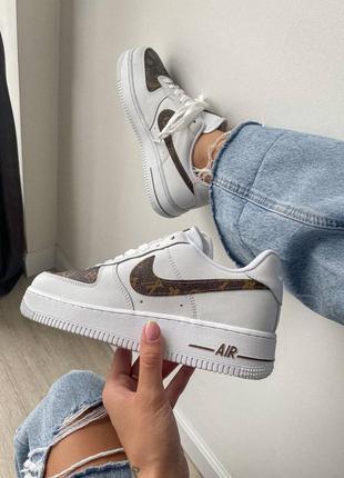 Nike air force 1 low x lv custom, женские демисезонные кроссовки найк сезонные5 фото